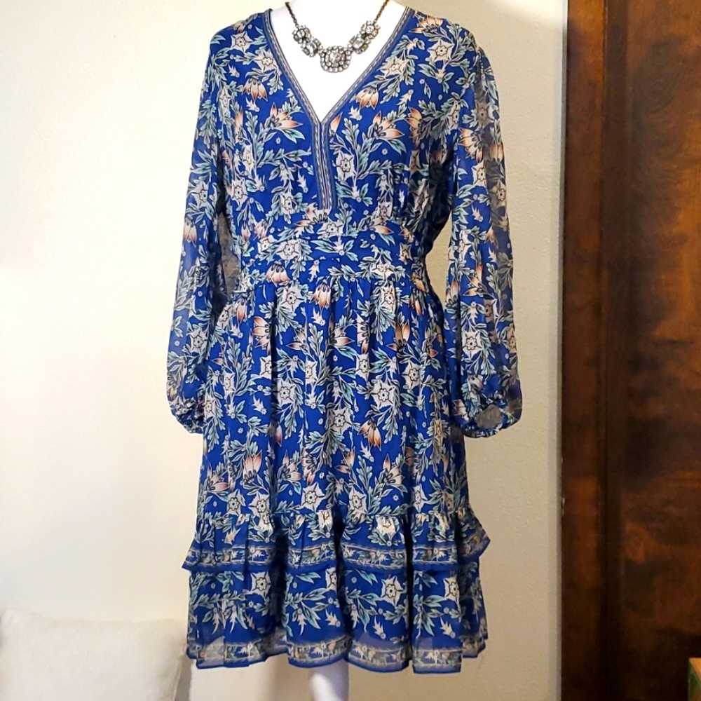 Max Studio Blue Floral Dress